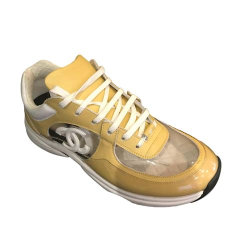 yellow chanel shoes|authentic chanel sneakers.